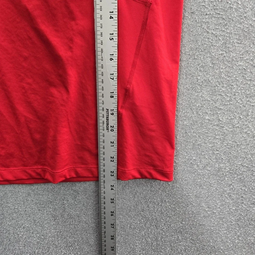 Nike Boy Shirt L Red Dri-Fit Nike Pro Center Swoosh Logo Slim Short Sleeve